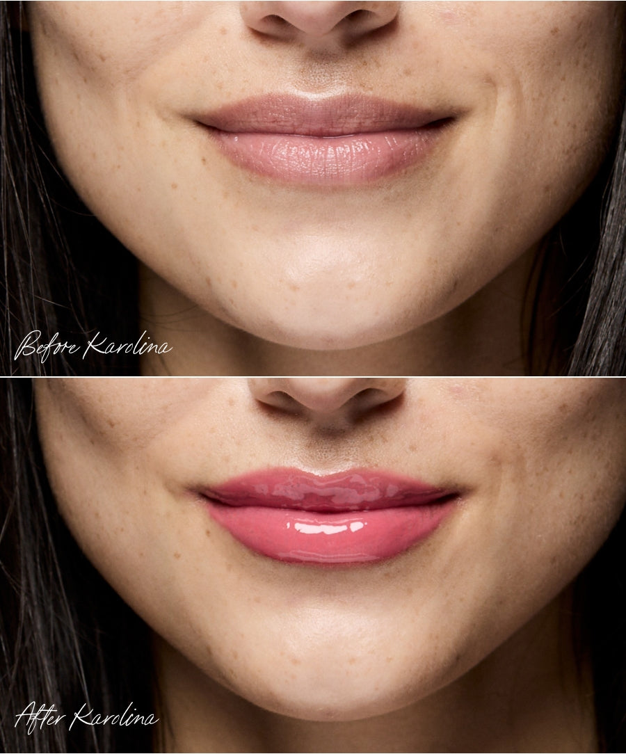 Legendary Lip Oil before vs after karolina