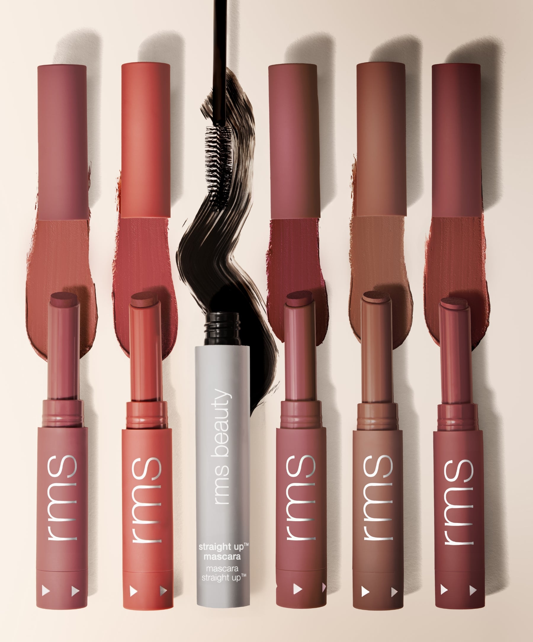 RMS Legendary Serum Lipstick: The Nudes and Straight Up Volumizing Mascara.