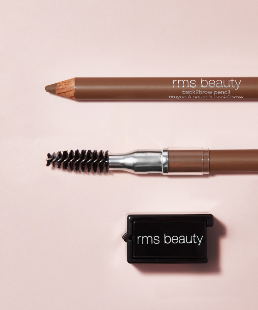 Back2Brow Pencil in shade Medium, spoolie at the end of Back2Brow Pencil, Back2Brow Pencil Sharpener 